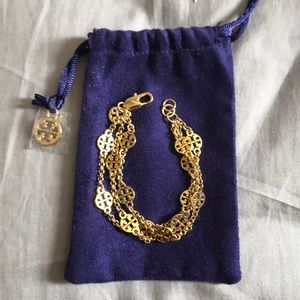 Tory Burch Multi Strand Logo Bracelet